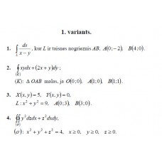 LĪNIJINTEGRĀĻI UN VIRSMAS INTEGRĀĻI, 7. variants LĪNIJINTEGRĀĻI UN VIRSMAS INTEGRĀĻI, 7. variants
