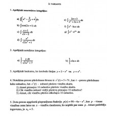 Integrāļi, eksāmens ekonomisitem, 2. variants
