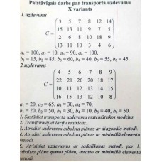 Patstāvīgais darbs par transporta uzdevumu, X variants