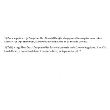Piramīdas, uzdevumi Piramīdas, uzdevumi