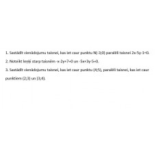 Taisnes plaknē, uzdevumi Taisnes plaknē, uzdevumi