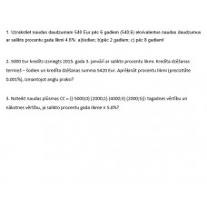 Finanšu matemātika, uzdevumi