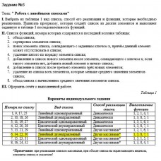 6 вариант, Работа с линейными списками