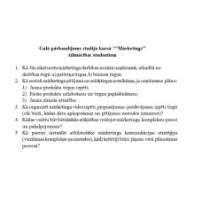 Galā pārbaudījums studiju kursā "Mārketings" testi studentiem
